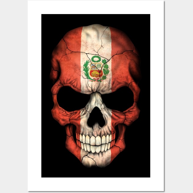 Peruvian Flag Skull Wall Art by jeffbartels